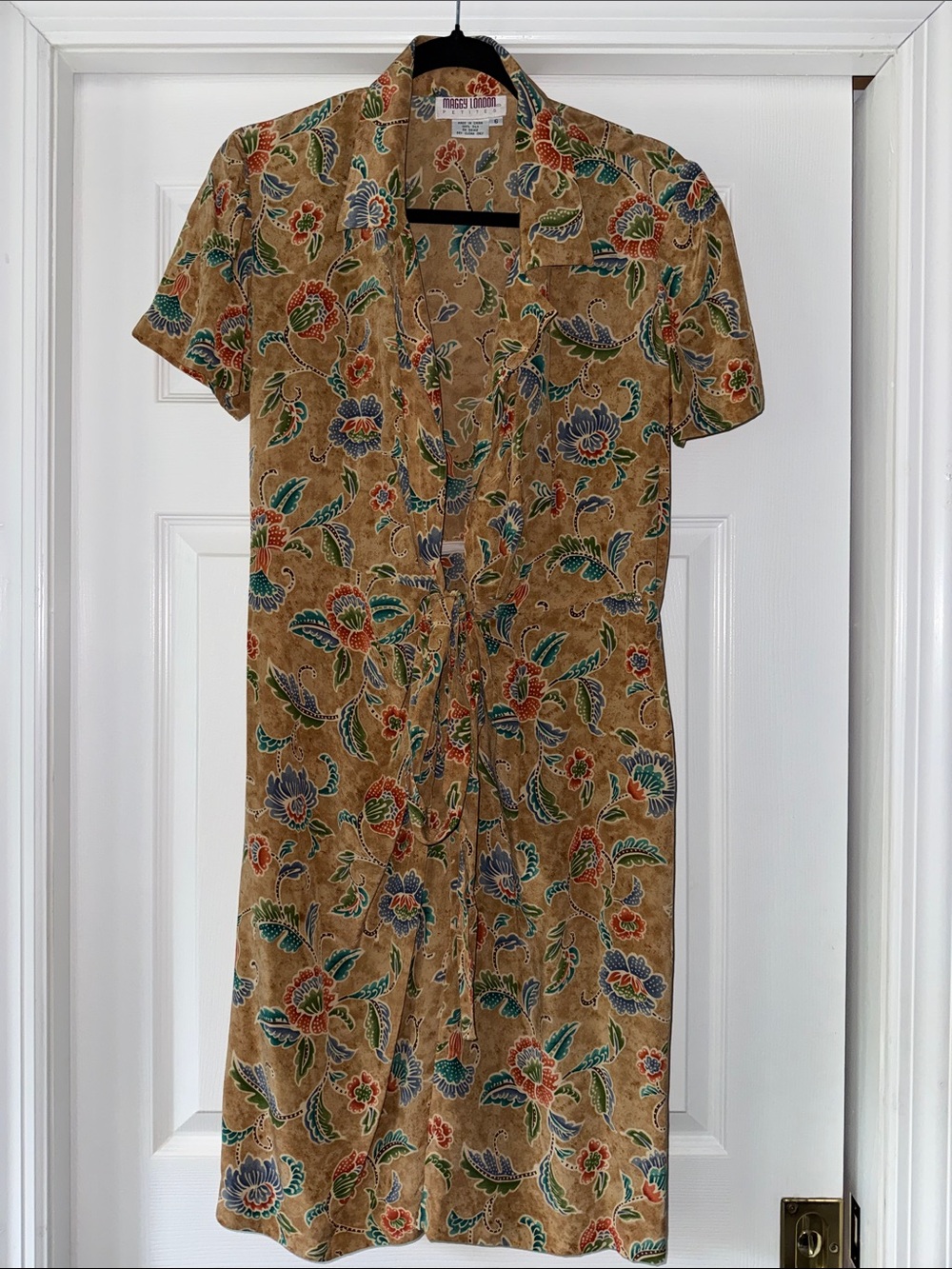 Maggy London Silk Floral Print Wrap Dress